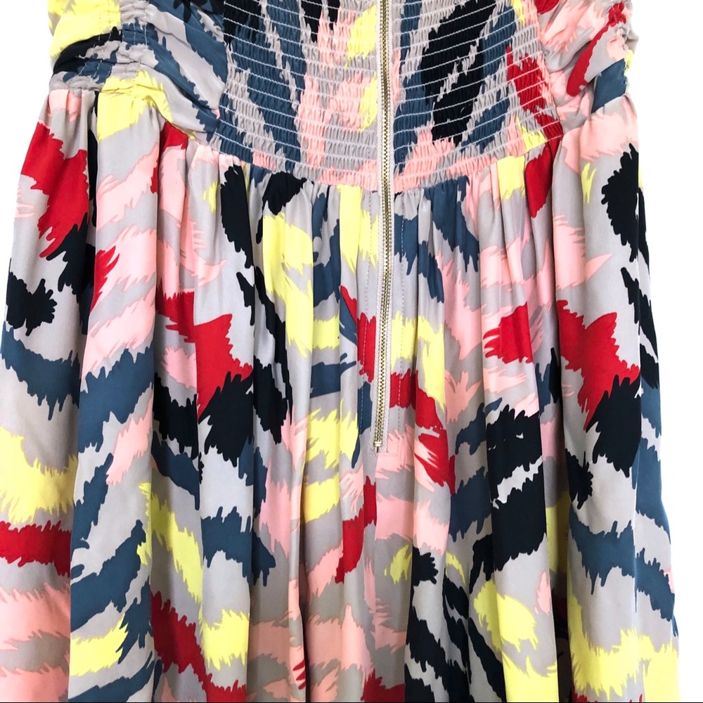 Parker Geometric Pattern Silk Dress Multicolor Abstract Artistic Pattern - Picture 6 of 8